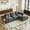 Grey + Foam + 3 Seat, variant on 108 Cloud Couch, Black Modern Sectional Couches for Living Room, L-Shape Modular Sofa with Chaise, Deep Seat, Plush Corduroy, Left-Right Interchangeable, No Assembly