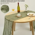 thumbnail image 4 of PENGXIANG 3Pcs Cheesecloth Table Runner with Streamers Hemp Ropes 35 x 118 Inch Boho Vintage Gauze Table Cloth Bulk Washable, 4 of 11