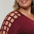 thumbnail image 3 of Uaswgudfs Women's Plus Size Oversizes-Fit Top with V-Neckline and Wide Geometric Sleeve Cutouts for Effortless Style and Comfort, 3 of 5