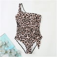 thumbnail image 4 of WREESH Women With Chest Pad Without Underwire One-Shoulder Lace-Up Swimsuit, 4 of 5
