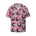thumbnail image 3 of Goofa Cute Panda Printed Men's Casual Short-sleeved Shirt,Lightweight Breathable Button-down,Summer Casual men's top,Versatile Fashion shirt-Large, 3 of 7