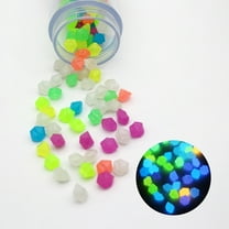 DJJGXAN 100Pcs Glow Acrylic Pebbles Mini Size Diamond Shape Glow in The Dark Decorative Stones Rocks for Garden Flower Pot Fish Tank