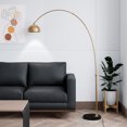 thumbnail image 2 of Leisuremod Arco Mid-Century Modern Arched Floor Lamp 75.6" Height with Black Round Marble Base and Metal Dome Lamp Shade for Living Room and Bedroom, 2 of 13