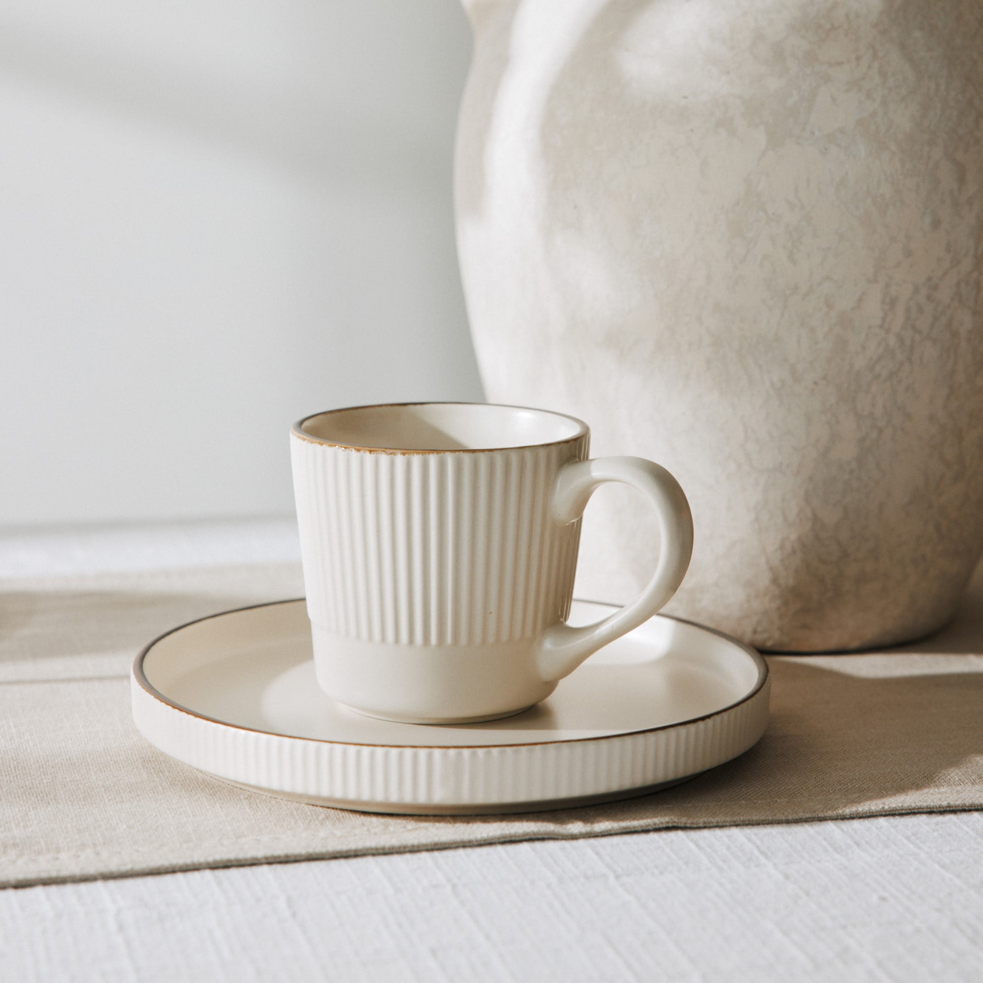 Thyme & Table 12 fl oz Aden Cream Stoneware Mug - Walmart.com