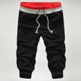 thumbnail image 1 of Mens 3/4 Long Length Elasticated Shorts Cargo Shorts Three Quarter Pants Jogger Gym Sweatpants, 1 of 5