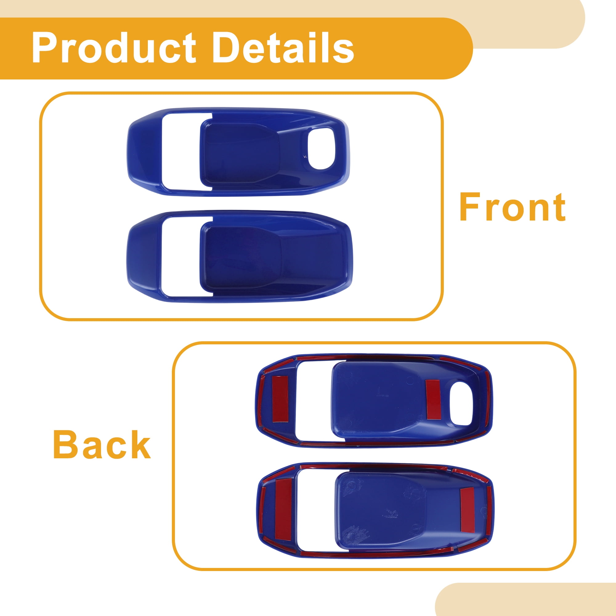 Interior Door Handle Bowl Cover Trim for Jeep Wrangler Gladiator JT 2DR 2018-2024 Inner Door Handle Decoration Frame Trim Deep Blue ABS 2 Pcs