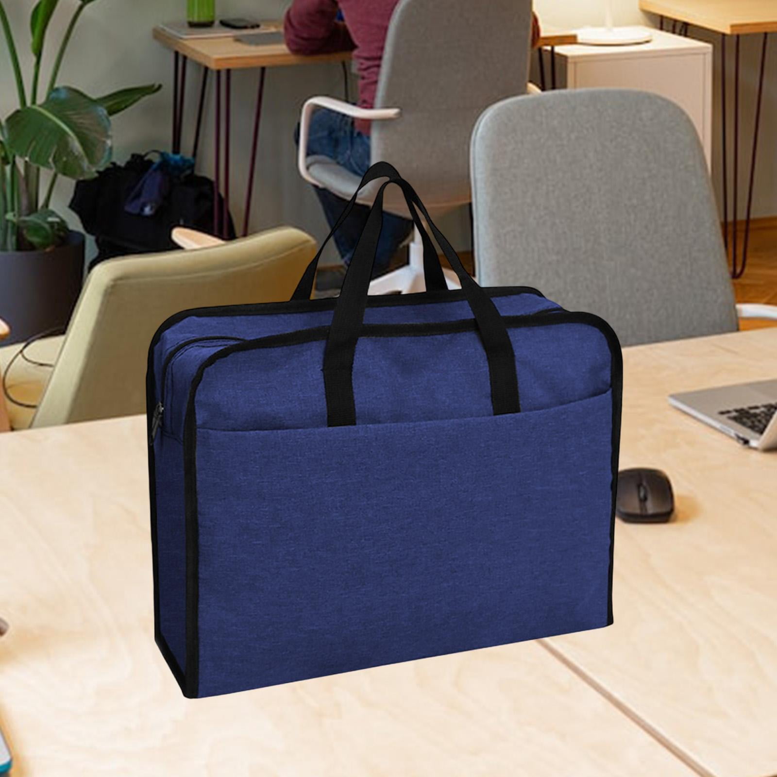HOMYL Business Briefcase Document Bag Storage Pouch Portable Container Multifunctional Dark Blue 41x13x32cm