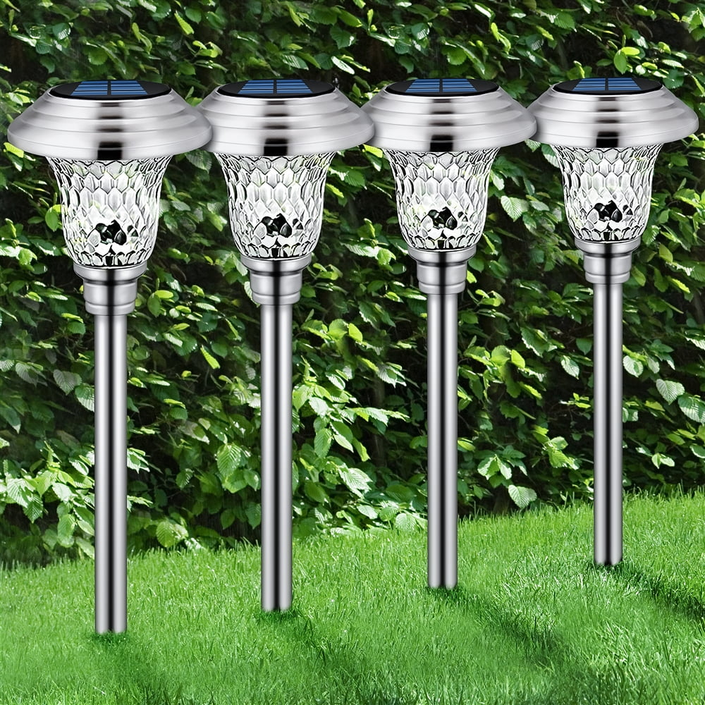 4 Pack Solar Pathway Lights, Decorative Solar Garden Lights Waterproof