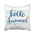 thumbnail image 1 of BSDHOME Sketch Hello Summer Post With Lettering On Blue Wavy Crab Scribble Drawn Vacation Nautical Pillowcase Cover 18x18 inch, 1 of 1