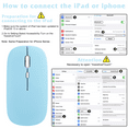 thumbnail image 2 of 2.4GHz & Bluetooth Rechargeable Mouse for Samsung Galaxy A90 5G Bluetooth Wireless Mouse for Laptop / PC / Mac / iPad pro / Computer / Tablet / Android Sky Blue, 2 of 4
