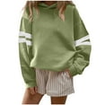 thumbnail image 2 of Itsame Hoodie Pullover Womens Lightweight Hood Sweatshirts Crew Neck Solid Color Relaxed Long Sleeve Sportswear Mint Green Size M, 2 of 3