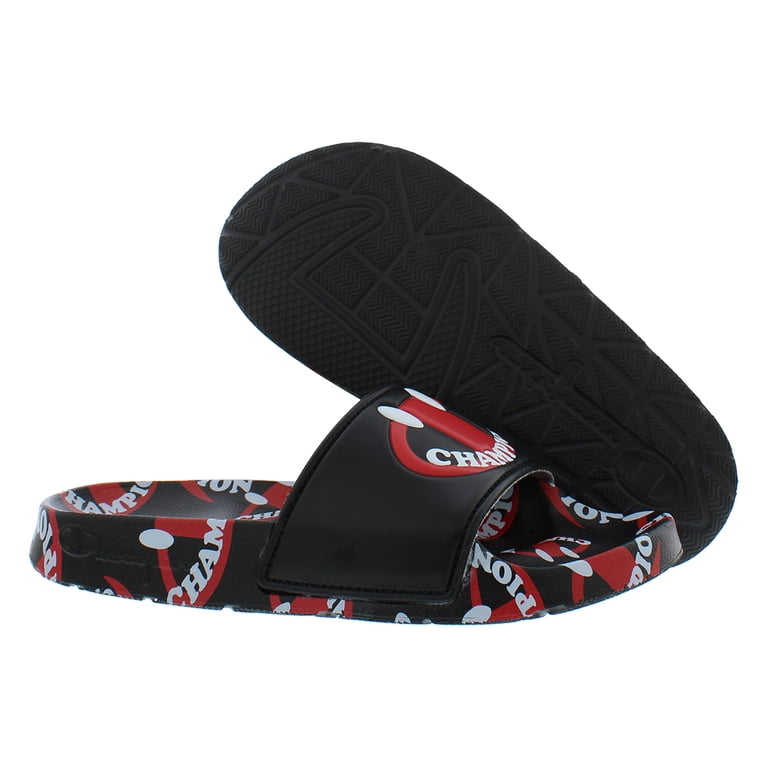Champion Size 12 M IPO SMILE Black Scarlet Slide Sandals New Men\'s Shoes Amazon.com: Champion CS Squish White/Surf The Web/Scarlet 8  main image 4
