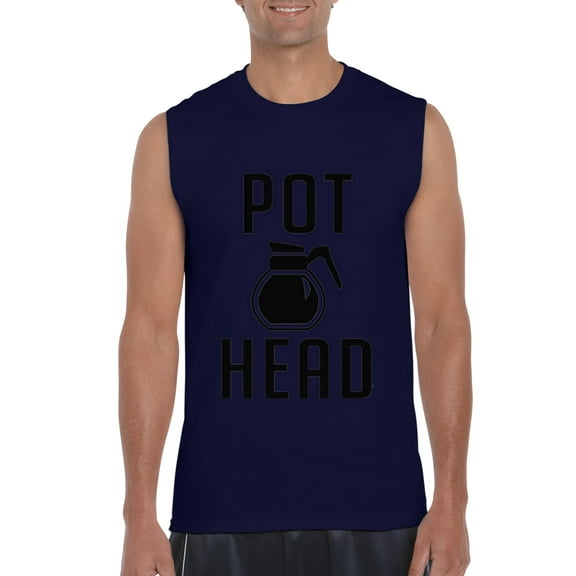 Men's Graphic T-Shirt Sleeveless - Coffee Pot Head
