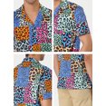 thumbnail image 6 of Lars Amadeus Men's Summer Leopard Printed Short Sleeves Button Down Beach Shirt, 6 of 6
