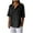 Black, variant on Horkkom Button Down Shirts for Women Summer Solid Color Short Sleeve Linen Shirts with Pocket Casual V Neck Loose Cardigan Brown L