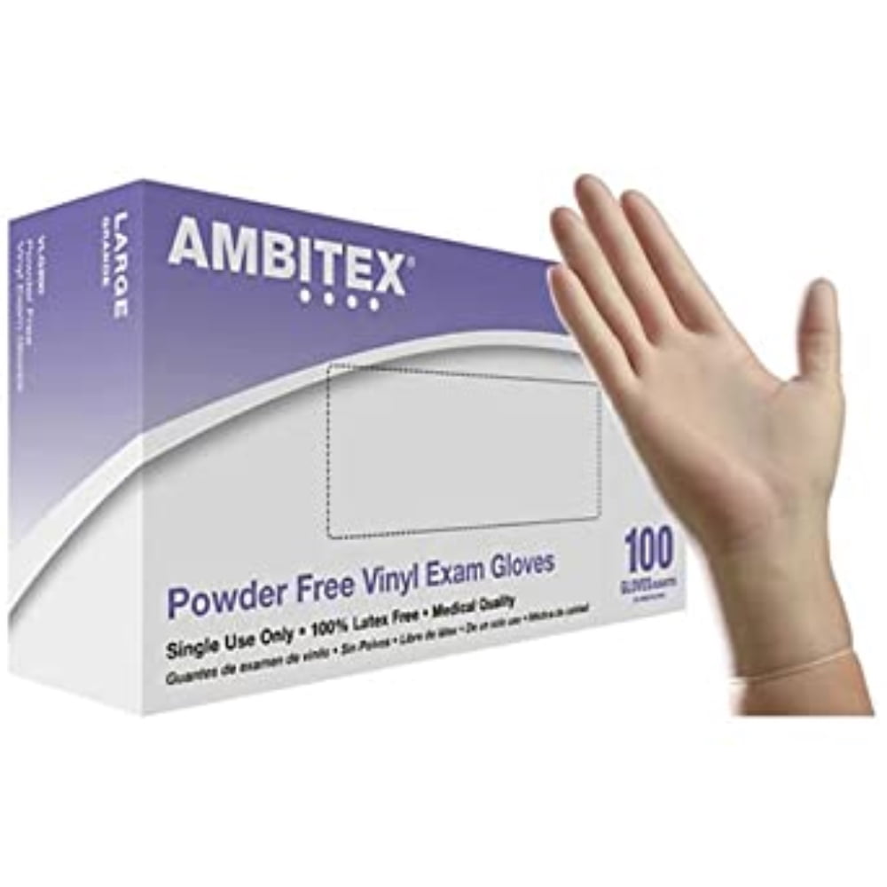 Ambitex VLG5201 Vinyl General Purpose Gloves, Box of 100