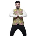 thumbnail image 5 of Atasi Watercolor Casual Jacket For Men Printed Nehru Jacket Mens Wedding Indian Waistcoat Mandarin Blazer-XX-Large, 5 of 6