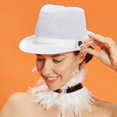 thumbnail image 4 of Light Weight Classic Soft Cool Mesh Crushable Fedora hat, 4 of 5
