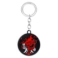 thumbnail image 1 of Llavero con colgante de mueca ciberpunk, exquisito colgante de tarjeta con letra, llavero de metal, 1 of 6