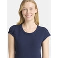 thumbnail image 3 of Time and Tru Women's Ribbed Column Dress with Short Sleeves, XS-XXXL, 3 of 4