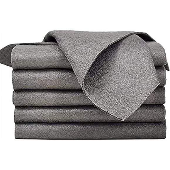 Jinsinto 5 Pcs Chiffon de Nettoyage Magique Épaissi, Chiffon de Nettoyage en Microfibre, Chiffon de Nettoyage en Microfibre Magique Réutilisable Sans Traces (40_x_50_cm)