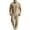 Khaki, variant on LEKWK Men Linen Sets Outfits 2 Piece Short Sleeve Henley Loose Fit Tops and Elastic Waist Wide Leg Pants Lightweight Solid Summer Beach Vacation Casual Wear