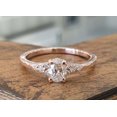 thumbnail image 3 of HeartsAndYou 1ct Engagement Ring for Women Oval Cut Moissanite Petite Solitaire 18k Rose Gold Over Silver, 3 of 7