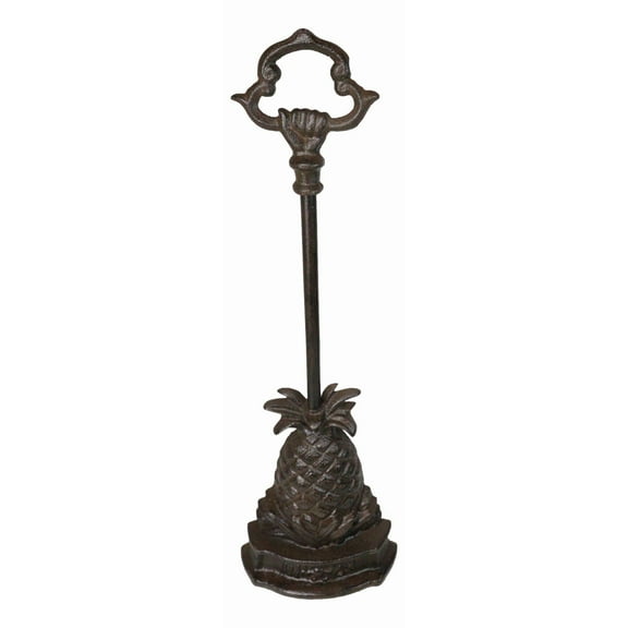 Rustic Cast Iron Tropical Pineapple Door Stop Or Porter With Long Handle