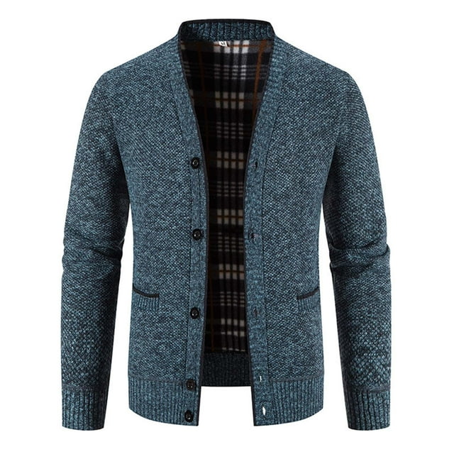 Men's Casual V-Neck Sweater Coat, Button Cardigan with Pocket, Perfect for Layering
