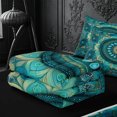 thumbnail image 5 of meiyoeat Teal Peacock Pattern Zipper Twin Comforter Sets with Fitted Sheet and 2 Pillowcases For Adults,Vintage Boho Art Zipper Bedding Set For Women,Black Reversible,4-Piece, 5 of 7
