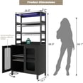 thumbnail image 2 of 1.7 M Estante de Vino no Empotrado para Piso,Clóset no Empotrado para Barra de Vino,Rack de Vinos,Rack para Botellas de Vino,con 5 Estantes para Copas de Vino y luz LED(Negro), 2 of 7