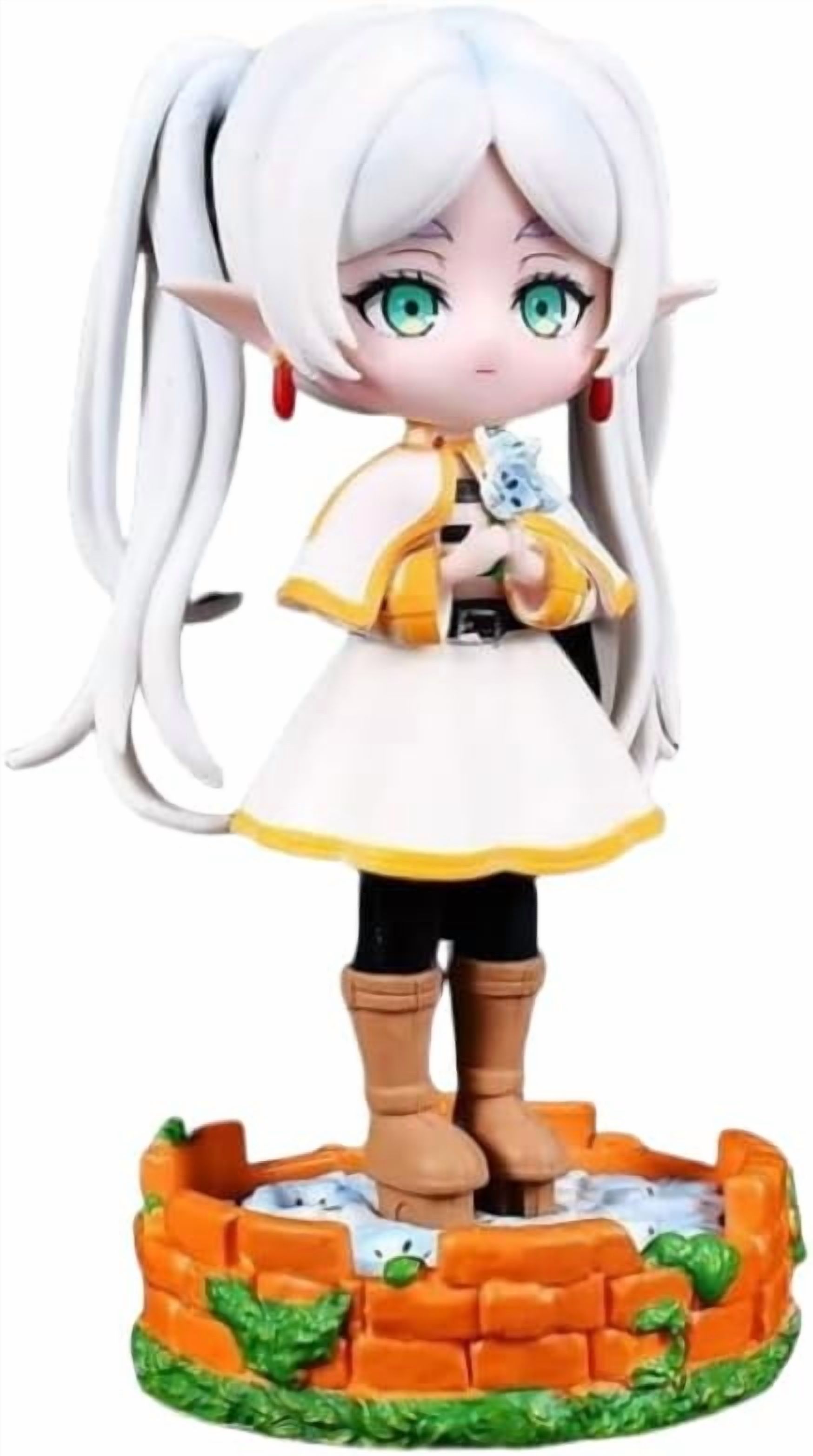 New Frieren Figure, Standing Q Version Magician Elf Frieren Action Figures 14cm/5.5inch Anime Model Game Character Statue Collection Decoration Gift