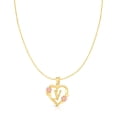 thumbnail image 2 of Floreo 10k Yellow and Rose Gold A-Z Initial Heart Pendant with Optional Necklace, 2 of 2