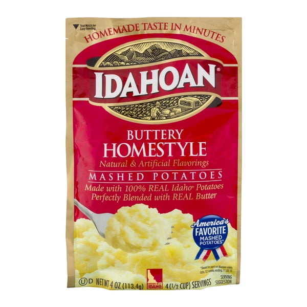 Idahoan Buttery Homestyle Mashed Potatoes 4 Oz, 1 Pouch - Walmart.com