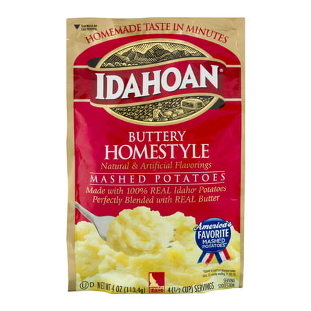 Idahoan Buttery Homestyle Mashed Potatoes - Gluten-Free, Real Idaho Potatoes - 1 Pouch (4