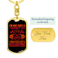 thumbnail image 3 of I'm A Firefighter'S Daughter Stainless Steel or 18k Gold Premium Swivel Dog Tag Keychain, 3 of 10