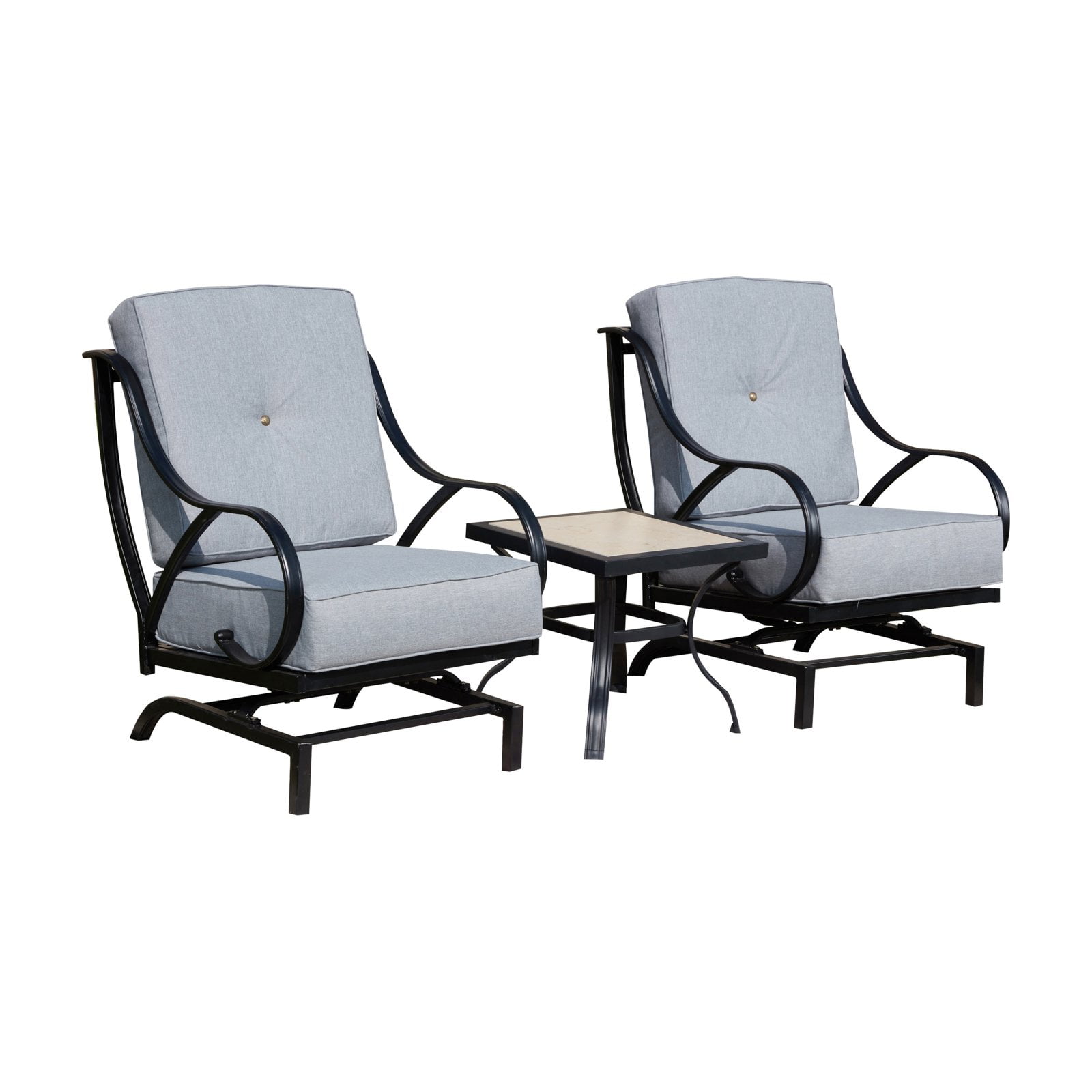 Every Season Iron 3 Piece Patio Conversation Set with Glider Chairs