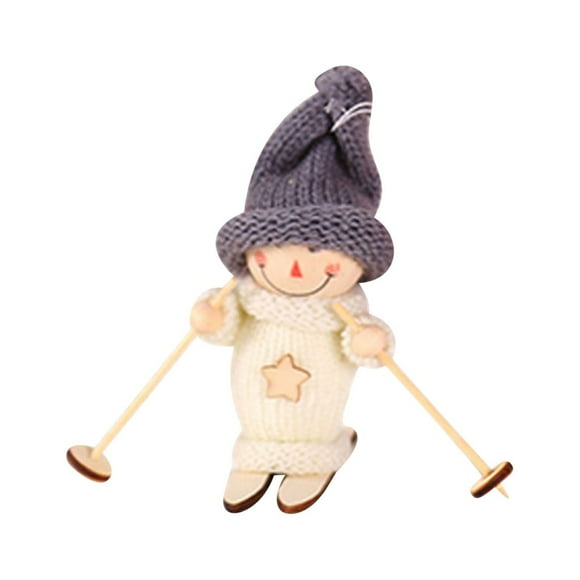 Pompotops Décorations de Noël Intérieures, Décorations de Noël pour Tables Ou Centre de Table, Décorations de Noël pour la Maison, Poupée de Ski Mignonne Ornements de Sapin de Noël Cadeau de Vacances