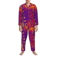 thumbnail image 3 of Lsque Bright Textured Animal Pattern Long Sleeve Pajama Set for Men - Soft 2-Piece Sleepwear and Loungewear Set with Pockets, Comfy Nightwear-Small, 3 of 7