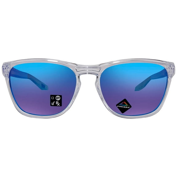 Oakley Mens Oo9479 Manorburn Square Sunglasses Polished Clear/Prizm Sapphire 56 Millimeters