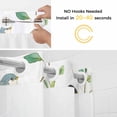 thumbnail image 2 of Spring Animals No Hooks Shower Curtain with Snap-in Liner Watercolor Bird Gradient Color Leaf Farmhouse Shower Curtains for Bathroom, Waterproof, Easy Install, Washable 72"x78", 2 of 9