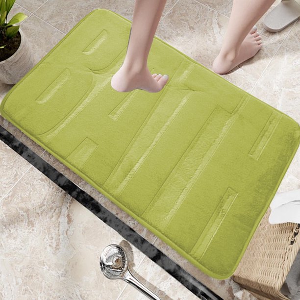 Isvgxsz Clearance Bath Mat Rug, Rubber Non-Slip Quick Dry Absorbent Thin Bathroom Rugs Fit Under Door Bathroom Floor Mats-Shower Rug for in Front of Bathtub, Sink, Shower Room(16 x 23.5 in)