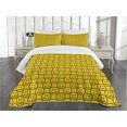 thumbnail image 3 of Ambesonne Funny Faces Quilted Bedspread Set 2 Pcs, Art Smiling Characters, Twin Size, Dark Army Green Yellow, 3 of 5