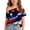 Z1-Multicolor-frostluinai summer tops, variant on Off Shoulder American Flag Tee Kids Adjustable Strap Short Sleeve Patriotic Shirt Lightweight Summer Graphic Tees