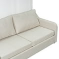 thumbnail image 7 of Kumix Full Size Murphy Cabinet Bed with Folding Sofa,Built-in Storage Shelves and LED Light, Murphy Bed for Teens Adults, Space-Saving, Beige, 7 of 7