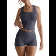 thumbnail image 3 of Conjunto de Shorts Deportivos Ajustados para Mujer: Top Sin Mangas y Shorts Gris Oscuro XL, 3 of 8