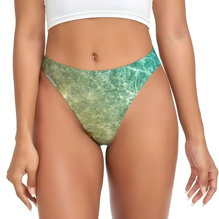 Qokaie Starfish And Seashell Printed Women s Cotton Thong Underwear  Sexy Breathable Panties G-string-4X-Large