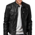thumbnail image 3 of Chaqueta de cuero para hombre, estilo punk, con cuello alto, para adolescentes, estilo europeo y americano, 3 of 6