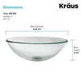 thumbnail image 6 of KRAUS Round Clear Glass Vessel Bathroom Sink, 16 1/2 inch, 6 of 8