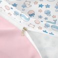 thumbnail image 4 of jejeloiu Cute Ocean Cat Print Bedding For Girls,Whale Jellyfish Pattern Duvet Cover Full,Blue White,Pink Reversible,3pcs,1 Duvet Cover and 2 Pillowcases, 4 of 6